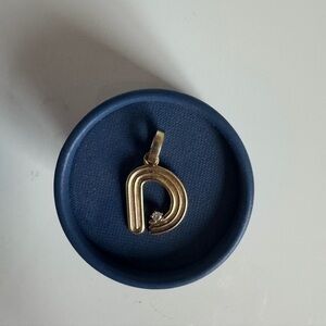 Adina Reyter Groovy Gold hinged charm letter D with Diamond Accent